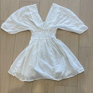 White Boho Peasant Dress